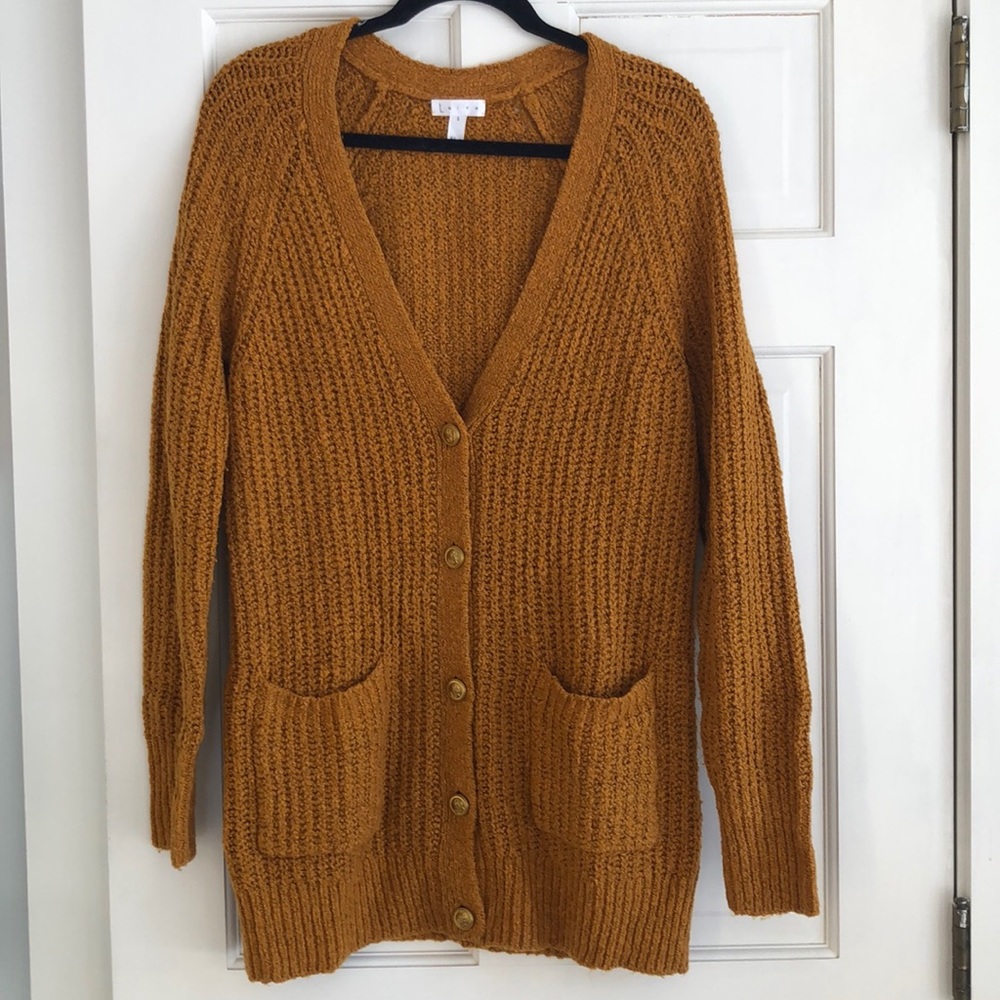 Deep v neck button up sweater - Picture 1 of 4